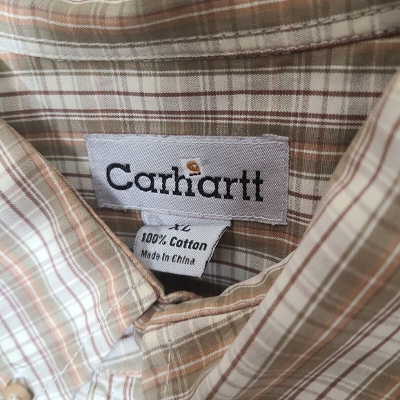 Carhartt XL Mens Button Down Short Sleeve Green - Picture 5 of 8